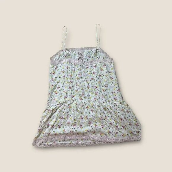 Vintage VICTORIA’S SECRET Silk Summer Pink Floral Lace Chemise Gown 90’s Medium - Picture 3 of 7